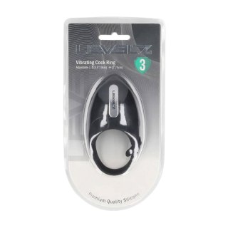 Adjustable Vibrating Silicone Cockring - Black