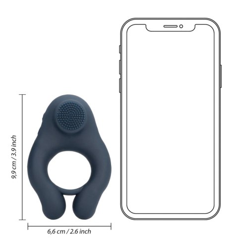 Vibrating Cockring with Clitoris Stimulation - Indigo Blue