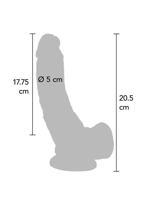 Dildo 8in. with Balls Vibrator Light skin tone