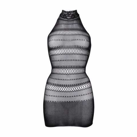 High Lace Neck Net Mini Dress - One Size