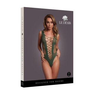 V-Neck Teddy with Opaque Panels - One Size