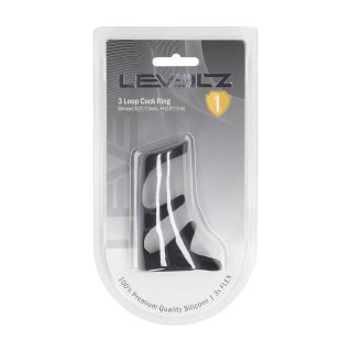 3 Loop Silicone Cockring - Black