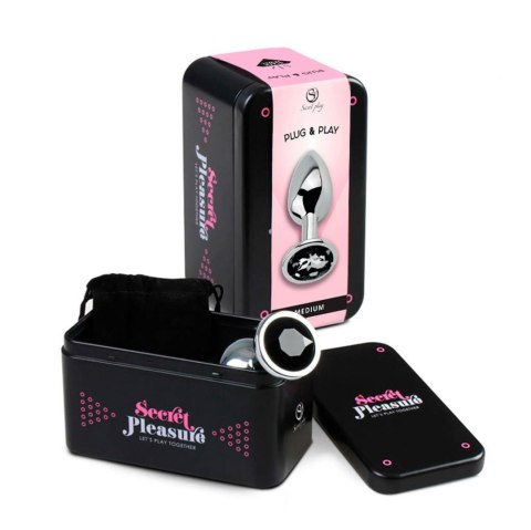 BLACK JEWELLED METAL BUTT PLUG M