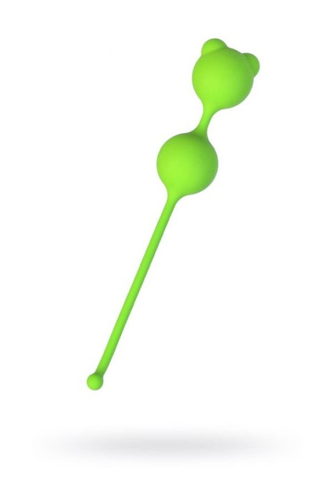 Podwójne kulki gejszy do ćwiczeń mięśni Kegla - Pleasure balls - silikonowe - A-Toys Green
