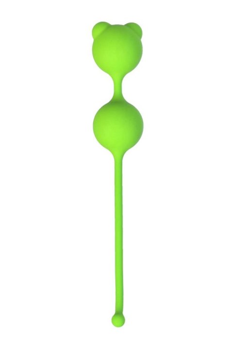 Podwójne kulki gejszy do ćwiczeń mięśni Kegla - Pleasure balls - silikonowe - A-Toys Green