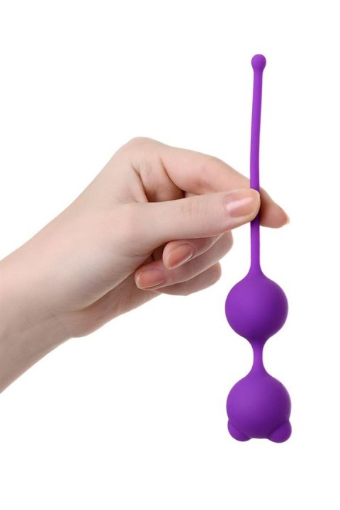 Podwójne kulki gejszy do ćwiczeń mięśni Kegla - Pleasure balls - silikonowe - A-Toys Purple