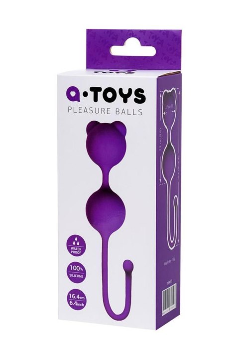 Podwójne kulki gejszy do ćwiczeń mięśni Kegla - Pleasure balls - silikonowe - A-Toys Purple