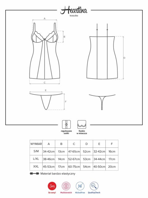 Bielizna-Heartina koszulka i stringi L/XL