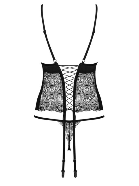 Bielizna-Sharlotte gorset i stringi czarny S/M