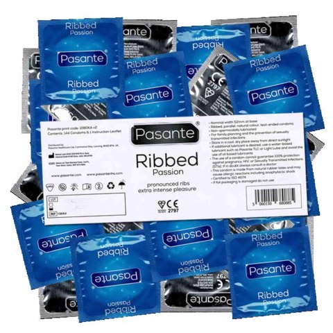 Pasante Ribbed/Passion Condoms Bulk Packs 144 pcs