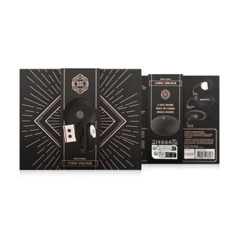 Rosy Gold C-Shape Black - bezprzewodowy masażer z etui ładowania