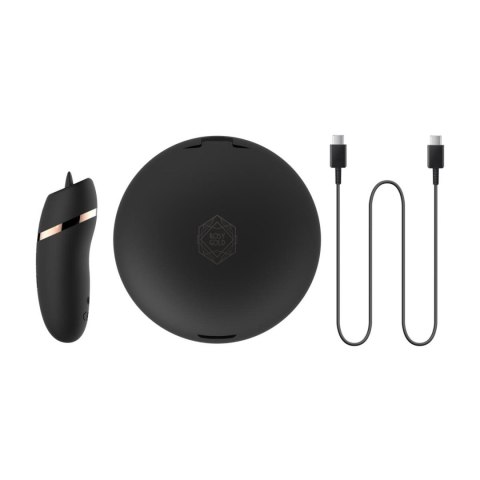 Profesjonalny stymulator łechtaczki - języczek - na USB, Czarny - Rosy Gold
