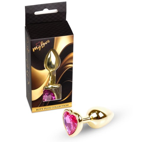MyLove Toys - Jewellery Gold Heart PLUG- Pink