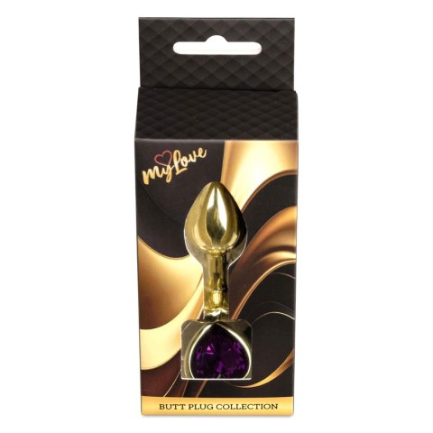 MyLove Toys - Jewellery Gold Heart PLUG- Purple