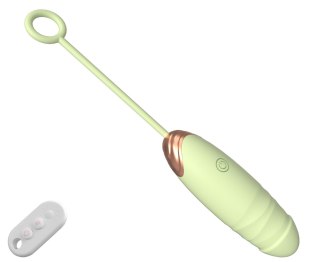 Wibrujące jajeczko na pilota z funkcją pchania i podgrzewania, USB Zielony