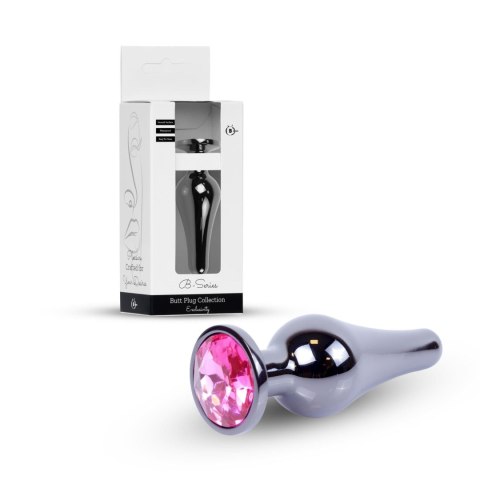 Plug-Jewellery Dark Silver BUTT PLUG- Pink