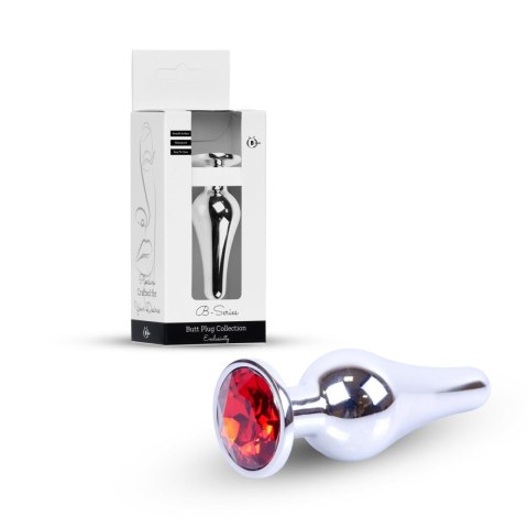 Plug-Jewellery Silver BUTT PLUG- Red