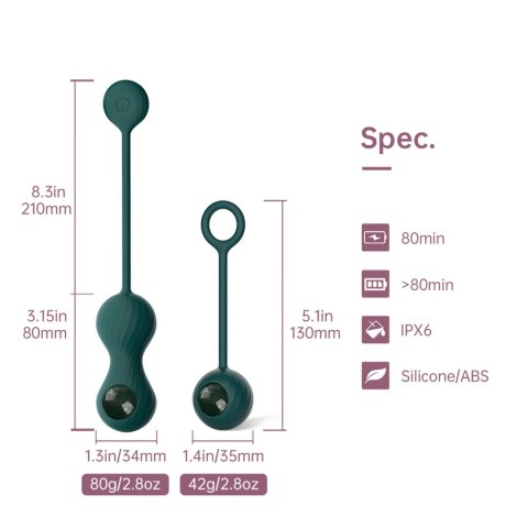 Magic Motion – Crystal Duo Smart Kegel Vibrator z zestawem ciężarków