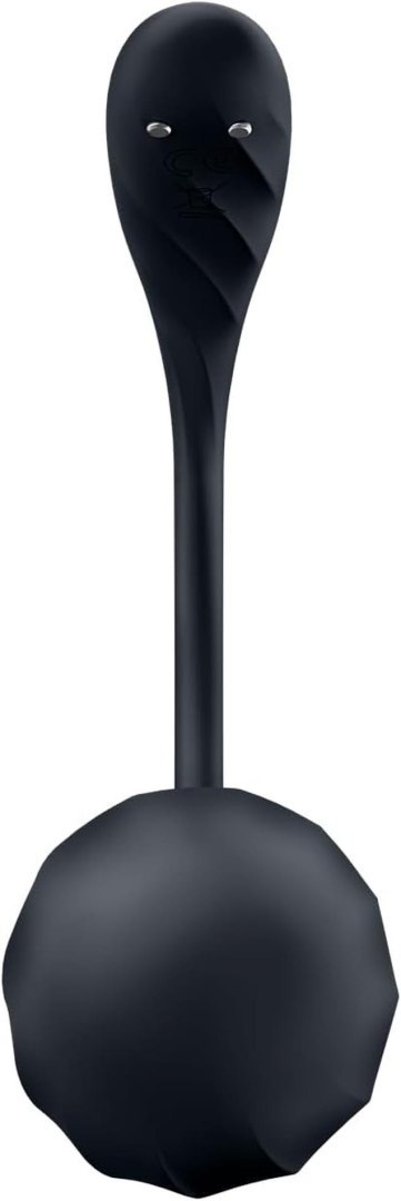 Satisfyer - Czarne wibrujące jajeczko - Petal - sterowane aplikacją, USB