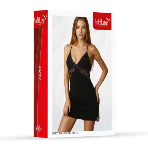 Set dress and thong 11012 black XL