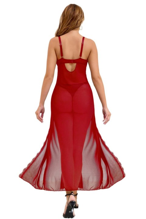 Long, sexy red nightgown + thong S\M
