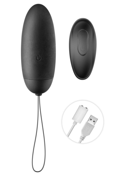 Wibrujące jajeczko na pilota bezprzewodowego, USB Czarne - Black Empire