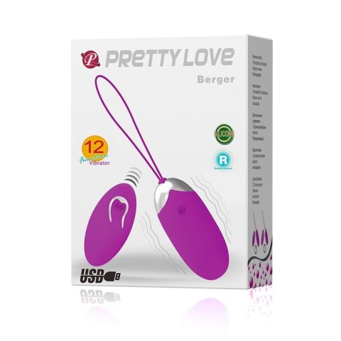 Jajko wibrujące z pilotem Pretty Love Berger Egg 12 funkcji bezprzewodowe