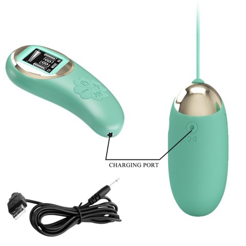 Pretty Love - Zielone wibrujące jajeczko - Mina - na pilota, USB