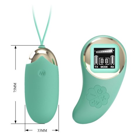 Pretty Love - Zielone wibrujące jajeczko - Mina - na pilota, USB