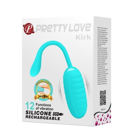 Jajko wibrujące 12 funkcji niebieskie PRETTY LOVE - KIRK EGG