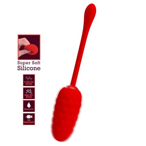 Wibrator jajeczko dla kobiet intensywna stymulacja pochwy Knucker EGG USB czerwony