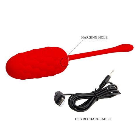 Wibrator jajeczko dla kobiet intensywna stymulacja pochwy Knucker EGG USB czerwony