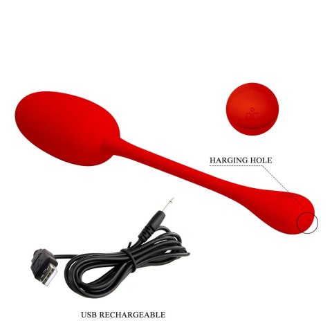 Wibrator jajeczko dla kobiet intensywna stymulacja pochwy Knucker EGG USB czerwony