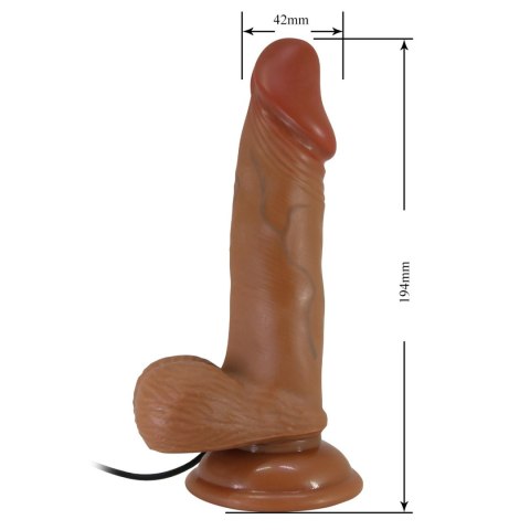 Dildo ZEBULON 7.6", zakrzywiony, z wibracjami, z przyssawką, 19,4 cm