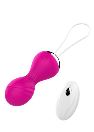 Kulki wibrujące silikonowe kulki Kegla USB 10 funkcji / pilot zdalnego sterowania - różowe