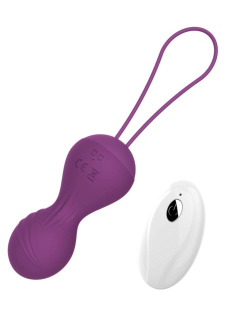 Kulki wibrujące silikonowe kulki Kegla USB 10 funkcji / pilot zdalnego sterowania - fioletowe