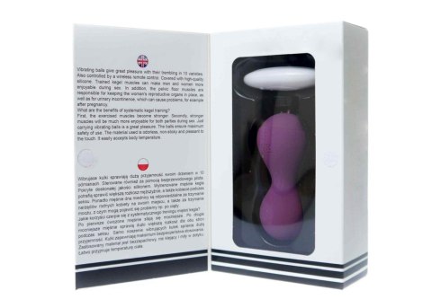 Kulki wibrujące silikonowe kulki Kegla USB 10 funkcji / pilot zdalnego sterowania - fioletowe