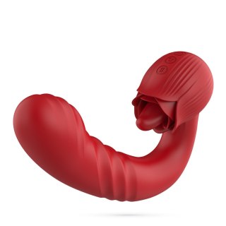 Wibrator różany Crushious Osiria z funkcją thrusting, silikonowy, 10 trybów