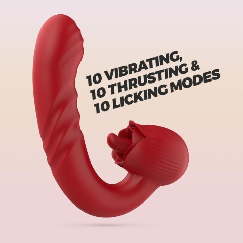 Wibrator różany Crushious Osiria z funkcją thrusting, silikonowy, 10 trybów