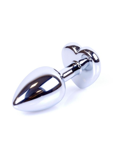 Korek analny w kształcie serca z różowym diamencikiem, Stal nierdzewna