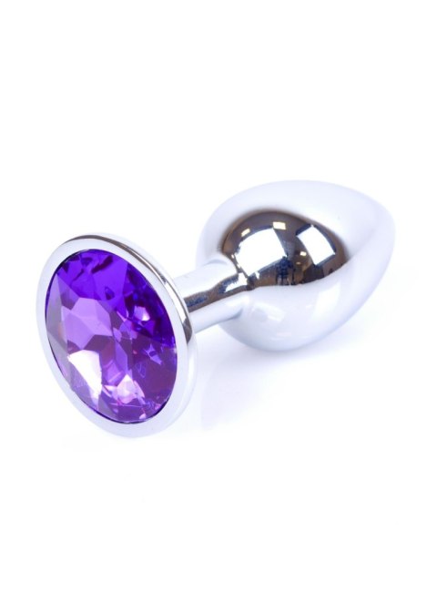 Plug analny z diamentem Jawellery Silver Plug fioletowy