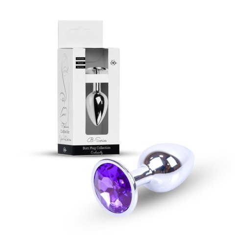 Plug analny z diamentem Jawellery Silver Plug fioletowy