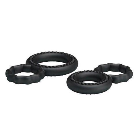 Zestaw pierścień uciskowych, Czarne BAILE- COCK RINGS