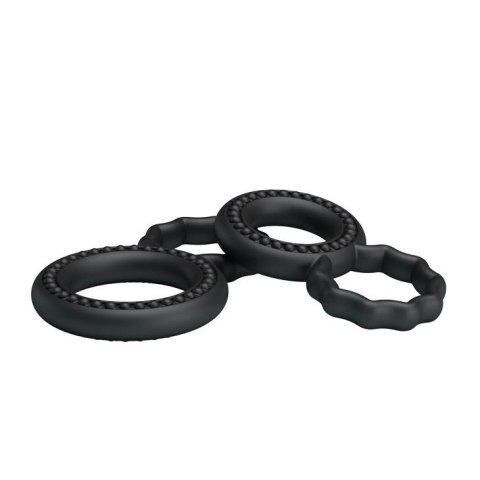 Zestaw pierścień uciskowych, Czarne BAILE- COCK RINGS
