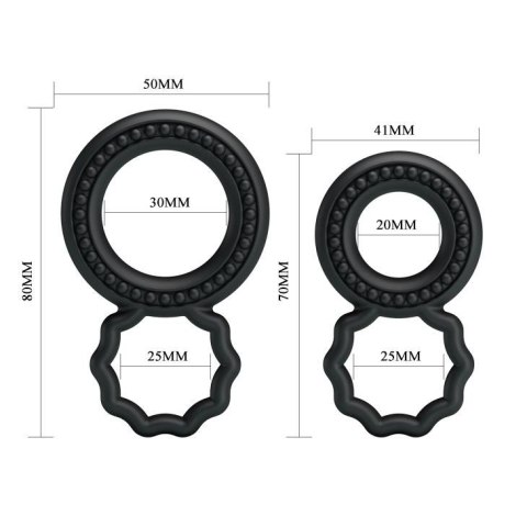 Zestaw pierścień uciskowych, Czarne BAILE- COCK RINGS