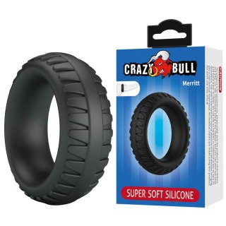 Pierścień erekcyjny na penisa - Merritt - Czarny, Silikonowy - Crazy Bull