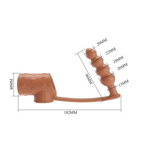 Nakładka pogrubiająca z koralikami analnymi Pretty Love Rilley