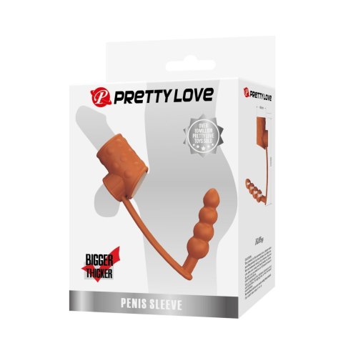 Nakładka pogrubiająca z koralikami analnymi Pretty Love Rilley