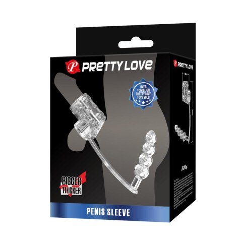 Nakładka pogrubiająca z koralikami analnymi Pretty Love Rilley