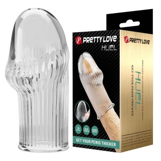 Nakładka Penis Sleeve Pretty Love Huel, przezroczysta intymna nasadka